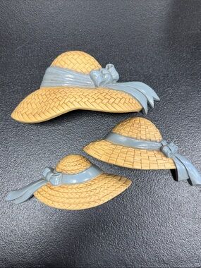 Vintage Burwood Wall Decor. Three hats. 1987